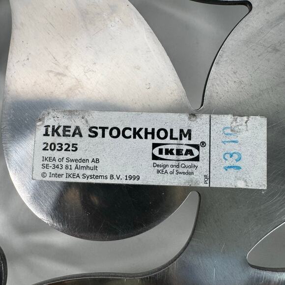 IKEA Large Stainless Metal Steel Bowl Monika Mulder Floral Design Stockholm 17" - Picture 4 of 7